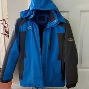 Blue and Gray Puffer Jacket